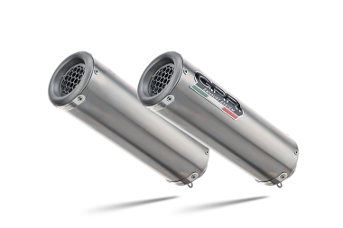 Scarico compatibile con Aprilia Rsv 1000 R Factory 2006-2010, M3 Titanium Natural, Coppia di terminali di scarico omologati, forniti con db killer removibili e raccordi specifici