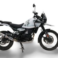 Exhaust compatible with Royal Enfield Himalayan 450 2024-2025, Deeptone Inox, Homologated legal slip-on exhaust including removable db killer and link pipe 