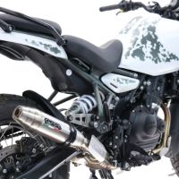 Exhaust compatible with Royal Enfield Himalayan 450 2024-2025, Deeptone Inox, Homologated legal slip-on exhaust including removable db killer and link pipe 