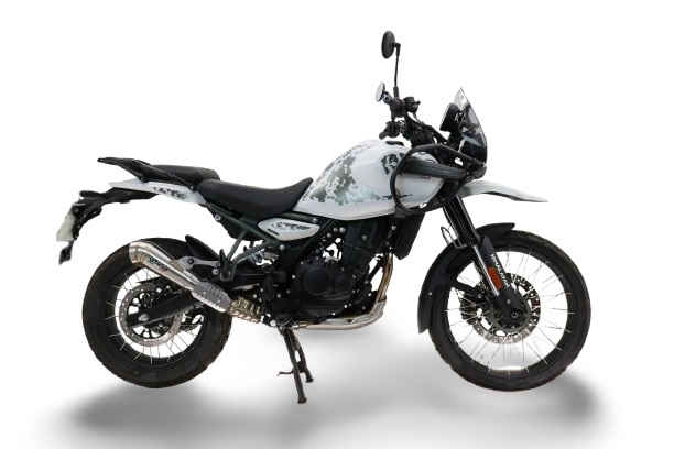 Exhaust compatible with Royal Enfield Himalayan 450 2024-2025, Powercone Evo, Homologated legal slip-on exhaust including removable db killer and link pipe 