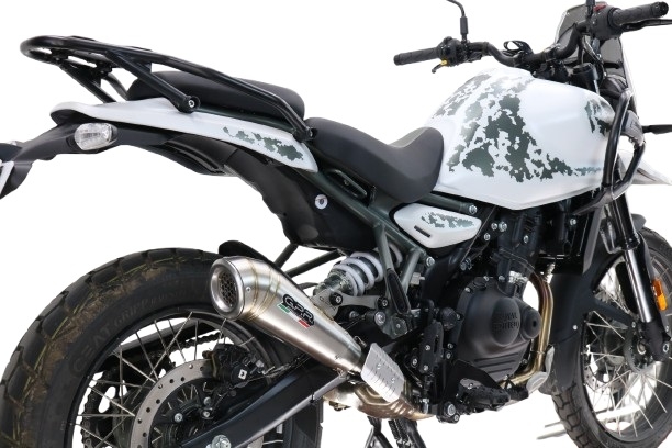 Exhaust compatible with Royal Enfield Himalayan 450 2024-2025, Powercone Evo, Homologated legal slip-on exhaust including removable db killer and link pipe 