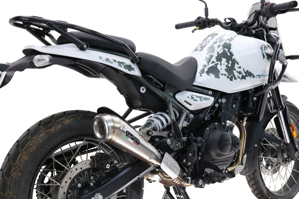 GPR exhaust compatible with  Royal Enfield Guerrilla 450  2024-2025, Powercone Evo, Homologated legal slip-on exhaust including removable db killer and link pipe 