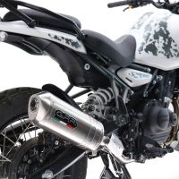 GPR exhaust compatible with  Royal Enfield Guerrilla 450  2024-2025, Satinox, Homologated legal slip-on exhaust including removable db killer and link pipe 