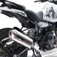 Exhaust compatible with Royal Enfield Guerrilla 450 2024-2025, Satinox, Homologated legal slip-on exhaust including removable db killer and link pipe 