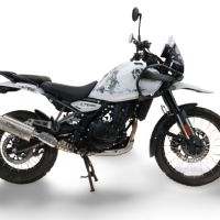 Exhaust compatible with Royal Enfield Himalayan 450 2024-2025, Dune Triovale Titanio, Homologated legal slip-on exhaust including removable db killer and link pipe 