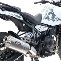 Scarico GPR compatibile con  Royal Enfield Guerrilla 450  2024-2025, Dune Triovale Titanio, Scarico omologato, silenziatore con db killer estraibile e raccordo specifico