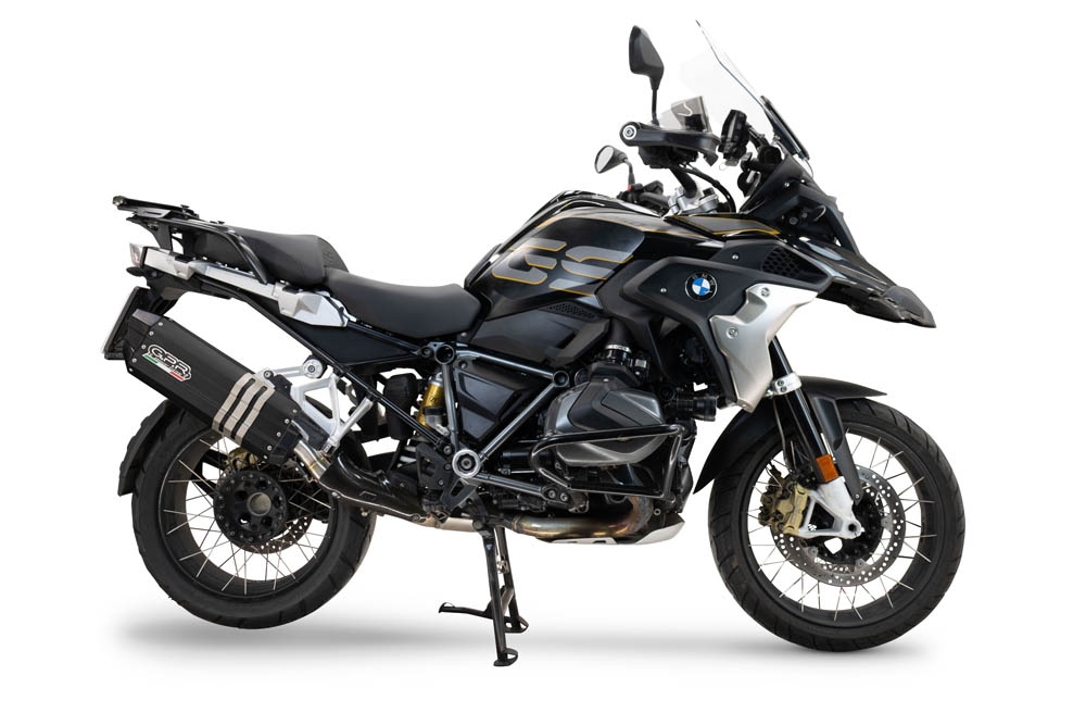 Scarico compatibile con Bmw R 1250 Gs -Adventure 2019-2020, Hyper Sonic Black Titanium, Scarico omologato, silenziatore con db killer estraibile e raccordo specifico