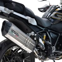 Exhaust compatible with Bmw R 1250 Gs -Adventure 2021-2024, Hyper Sonic Titanium, Homologated legal slip-on exhaust including removable db killer and link pipe 