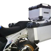 GPR TECH COMPATABILE CON BMW R 1300 GS 2023/2025 GPR TECH TRITTICO DI VALIGIE IN COLORE ARGENTO, TOP CASE 45 LT + VALIGIE LATERALI 38 LT. + 38 LT. + TELAIO SPECIFICO NERO 