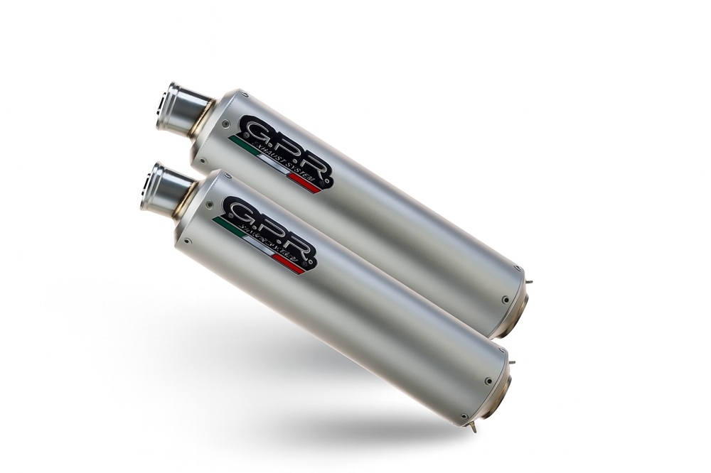 Scarico GPR compatibile con  Ducati Monster S2R  2004-2007, Inox Tondo, Coppia di silenziatori di scarico racing, con raccordo, articolo senza omologazione