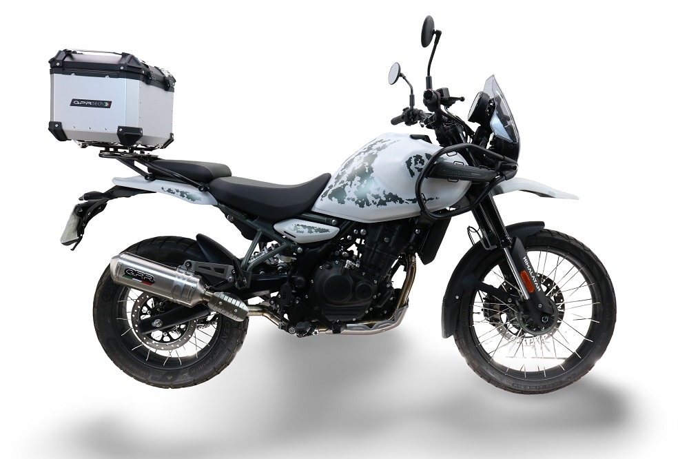 TOP CASE - BAULETTO GPR TECH COMPATABILE CON Royal Enfield Himalayan 450 2024/2025 e5 Plus GPR TECH BAULETTO TOP CASE ALPI-TECH 26 LT, COLORE ARGENTO CON PIASTRA SPECIFICA 