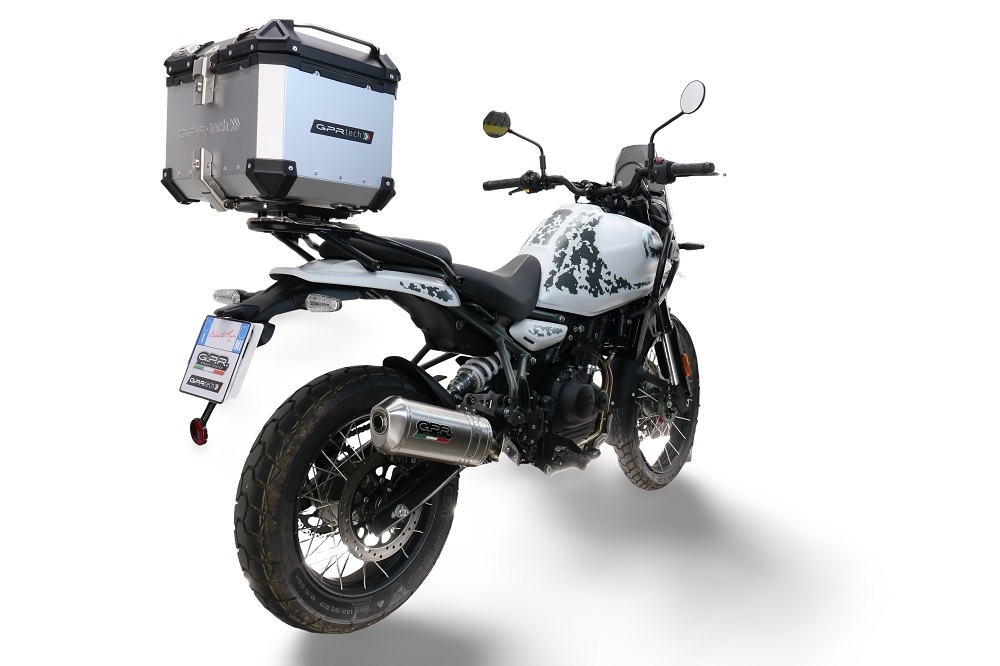 TOP CASE - BAULETTO GPR TECH COMPATABILE CON Royal Enfield Himalayan 450 2024/2025 e5 Plus GPR TECH BAULETTO TOP CASE ALPI-TECH 26 LT, COLORE ARGENTO CON PIASTRA SPECIFICA 