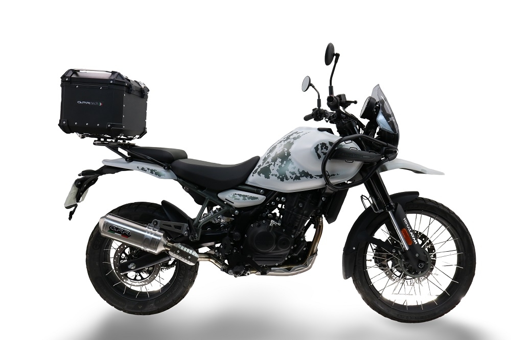 TOP CASE - BAULETTO GPR TECH COMPATABILE CON Royal Enfield Himalayan 450 2024/2025 e5 Plus GPR TECH BAULETTO TOP CASE ALPI-TECH 26 LT, COLORE NERO CON PIASTRA SPECIFICA 