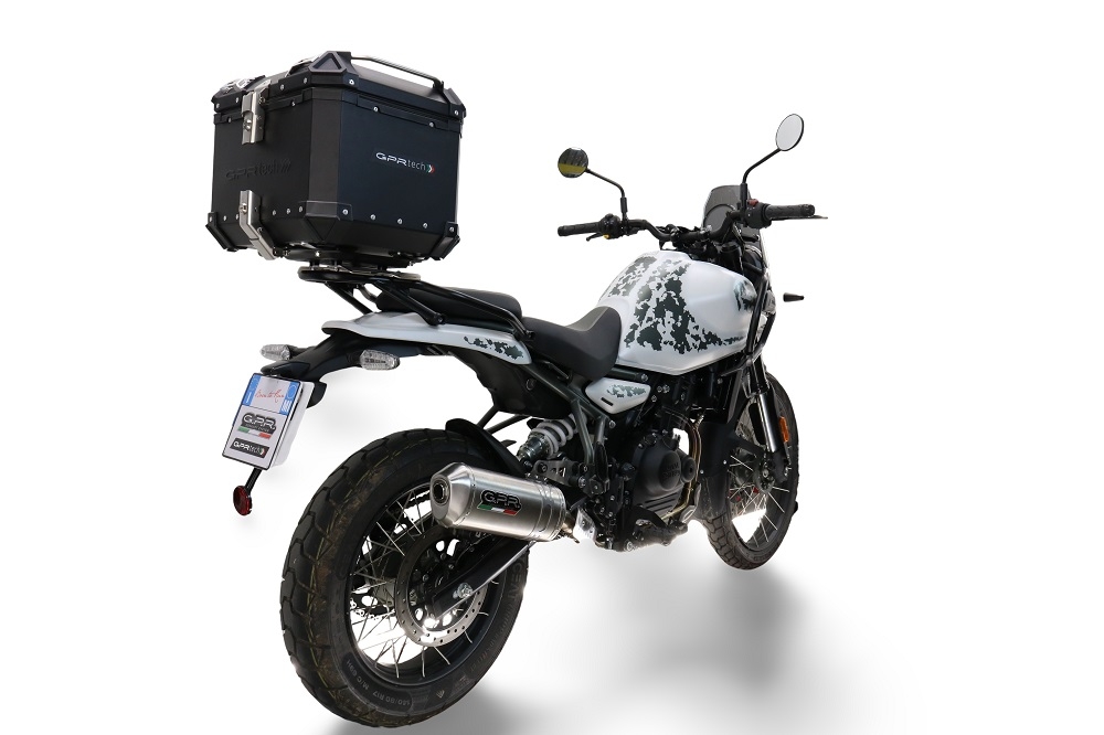 TOP CASE - BAULETTO GPR TECH COMPATABILE CON Royal Enfield Himalayan 450 2024/2025 e5 Plus GPR TECH BAULETTO TOP CASE ALPI-TECH 26 LT, COLORE NERO CON PIASTRA SPECIFICA 