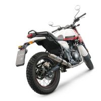Scarico compatibile con Royal Enfield Scram 411 2022-2024, Deeptone Inox, Terminale di scarico racing, con raccordo, senza omologazione