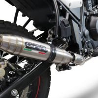 Scarico compatibile con Royal Enfield Scram 411 2022-2024, Deeptone Inox, Terminale di scarico racing, con raccordo, senza omologazione
