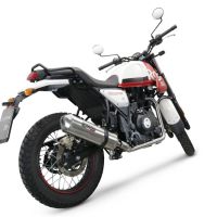 Scarico compatibile con Royal Enfield Scram 411 2022-2024, Satinox , Terminale di scarico omologato,fornito con db killer estraibile,catalizzatore e collettore