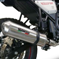 Scarico compatibile con Royal Enfield Scram 411 2022-2024, Satinox , Terminale di scarico omologato,fornito con db killer estraibile,catalizzatore e collettore