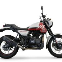 Exhaust compatible with Royal Enfield Scram 411 2022-2024, Furore Evo4 Nero, Homologated legal slip-on exhaust including removable db killer, link pipe and catalyst 