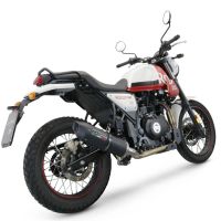 Exhaust compatible with Royal Enfield Scram 411 2022-2024, Furore Evo4 Nero, Homologated legal slip-on exhaust including removable db killer, link pipe and catalyst 