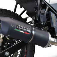 Exhaust compatible with Royal Enfield Scram 411 2022-2024, Furore Evo4 Nero, Homologated legal slip-on exhaust including removable db killer, link pipe and catalyst 