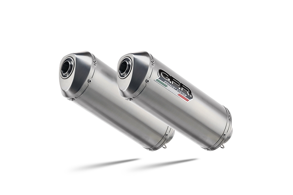 Scarico compatibile con Aprilia Tuono R 1000 Factory 2006-2010, Satinox, Coppia di terminali di scarico omologati, forniti con db killer removibili e raccordi specifici