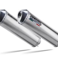 Scarico compatibile con Cagiva Raptor 1000 2000-2003, Satinox , Coppia di terminali di scarico omologati, forniti con db killer removibili e raccordi specifici