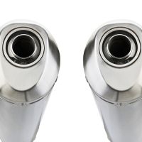 Scarico compatibile con Cagiva Raptor 1000 2000-2003, Satinox , Coppia di terminali di scarico omologati, forniti con db killer removibili e raccordi specifici