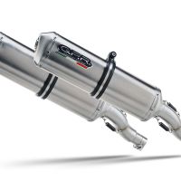 Scarico compatibile con Cagiva Raptor 1000 2000-2003, Satinox , Coppia di terminali di scarico omologati, forniti con db killer removibili e raccordi specifici