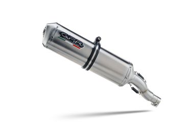 Exhaust compatible with Kawasaki Versys 650 2006-2014, Satinox , Homologated legal slip-on exhaust including removable db killer and link pipe 