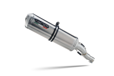 Exhaust compatible with Triumph Tiger 900 GT / Pro / Rally Pro 2024-2025, Satinox , Homologated legal slip-on exhaust including removable db killer and link pipe 