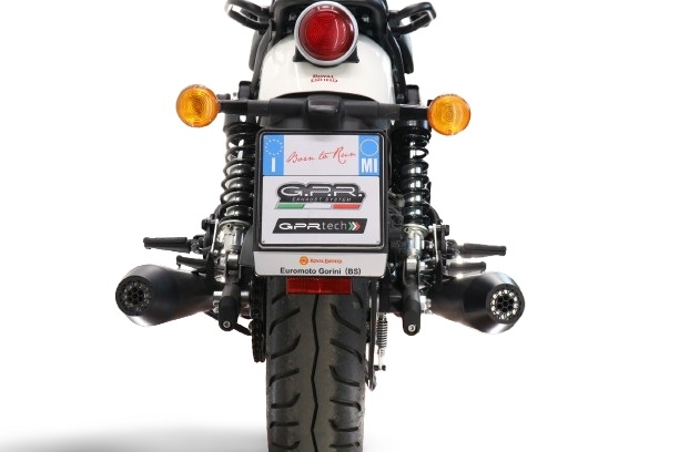 Exhaust compatible with Royal Enfield Shotgun 650 2024-2025, Ultracone Black, Double Racing slip-on exhaust including link pipe 