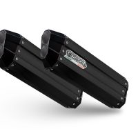 Scarico compatibile con Bmw K 1600 Gtl 2017-2021, Hyper Sonic Black Titanium, Scarico omologato, silenziatore con db killer estraibile e raccordo specifico