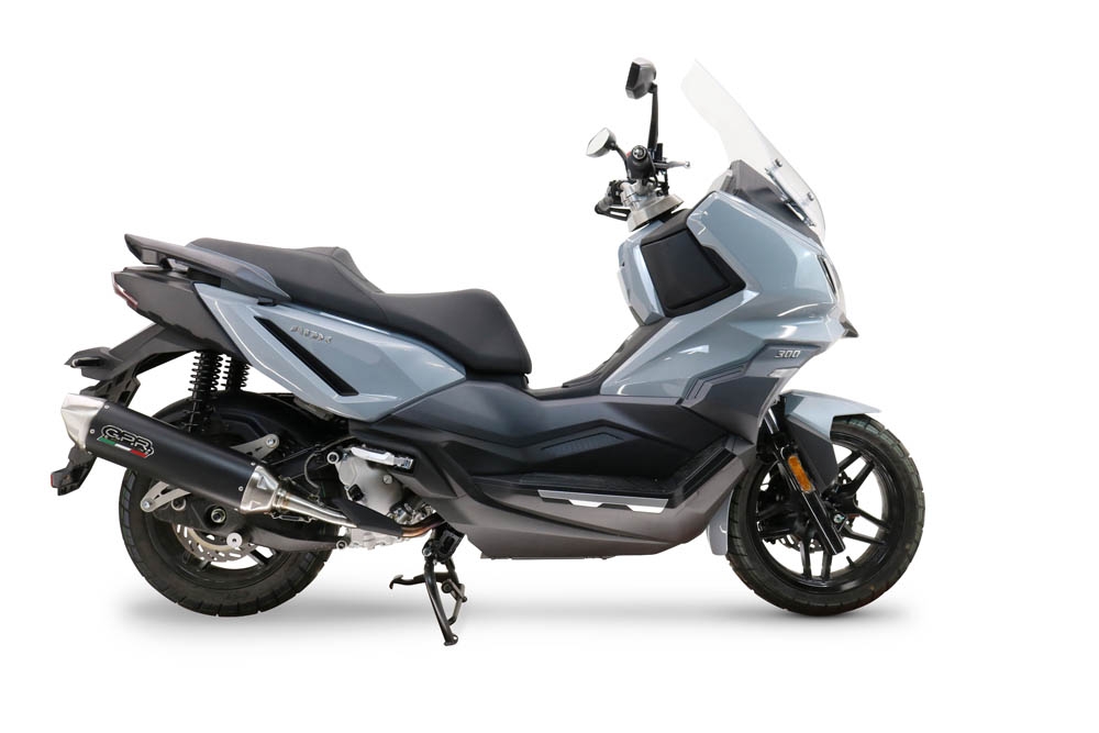 GPR exhaust compatible with  Sym ADX 300 2024-2026, Furore-X Scooter, Racing slip-on exhausts including link pipe and removable db killer 