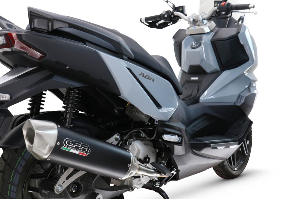 GPR exhaust compatible with  Sym ADX 300 2024-2026, Furore-X Scooter, Racing slip-on exhausts including link pipe and removable db killer 