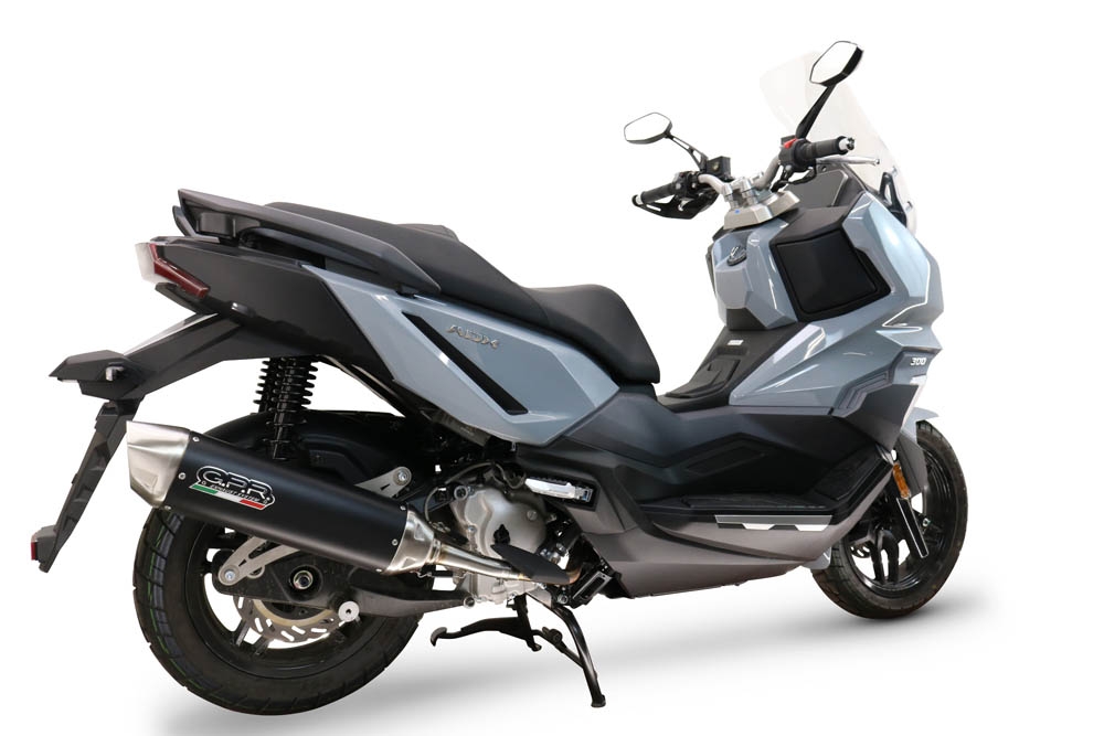 GPR exhaust compatible with  Sym ADX 300 2024-2026, Furore-X Scooter, Racing slip-on exhausts including link pipe and removable db killer 
