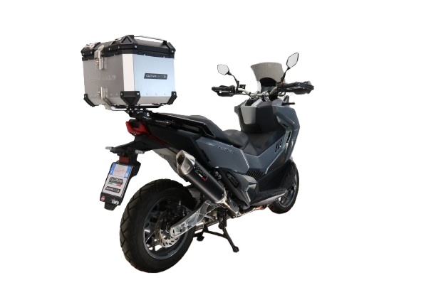 TOP CASE - BAULETTO GPR TECH COMPATABILE CON Bmw G 310 Gs 2017/2021 e4 GPR TECH BAULETTO TOP CASE ALPI-TECH 35 LT. COLORE ARGENTO CON PIASTRA SPECIFICA 