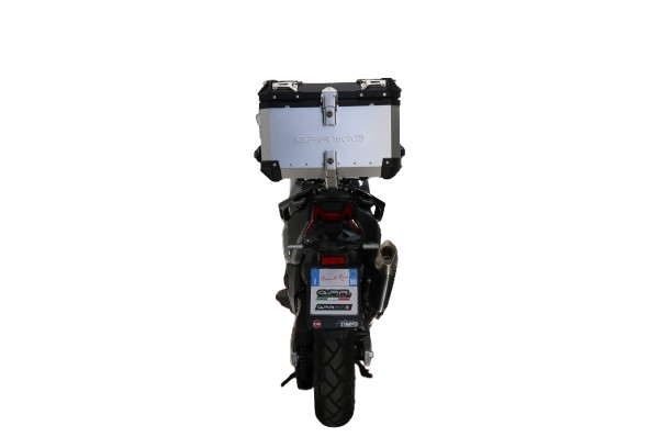 TOP CASE - BAULETTO GPR TECH COMPATABILE CON Bmw G 310 Gs 2017/2021 e4 GPR TECH BAULETTO TOP CASE ALPI-TECH 45 LT. COLORE ARGENTO CON PIASTRA SPECIFICA 