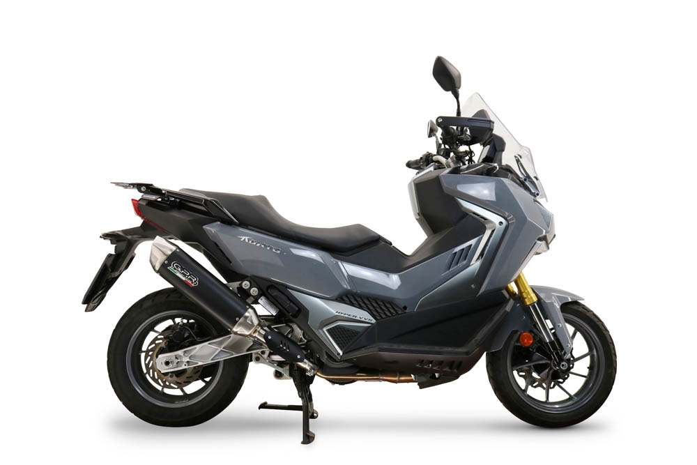 GPR exhaust compatible with  Sym ADX TG 400 2024-2026, Furore-X Scooter, Racing slip-on exhausts including link pipe and removable db killer 