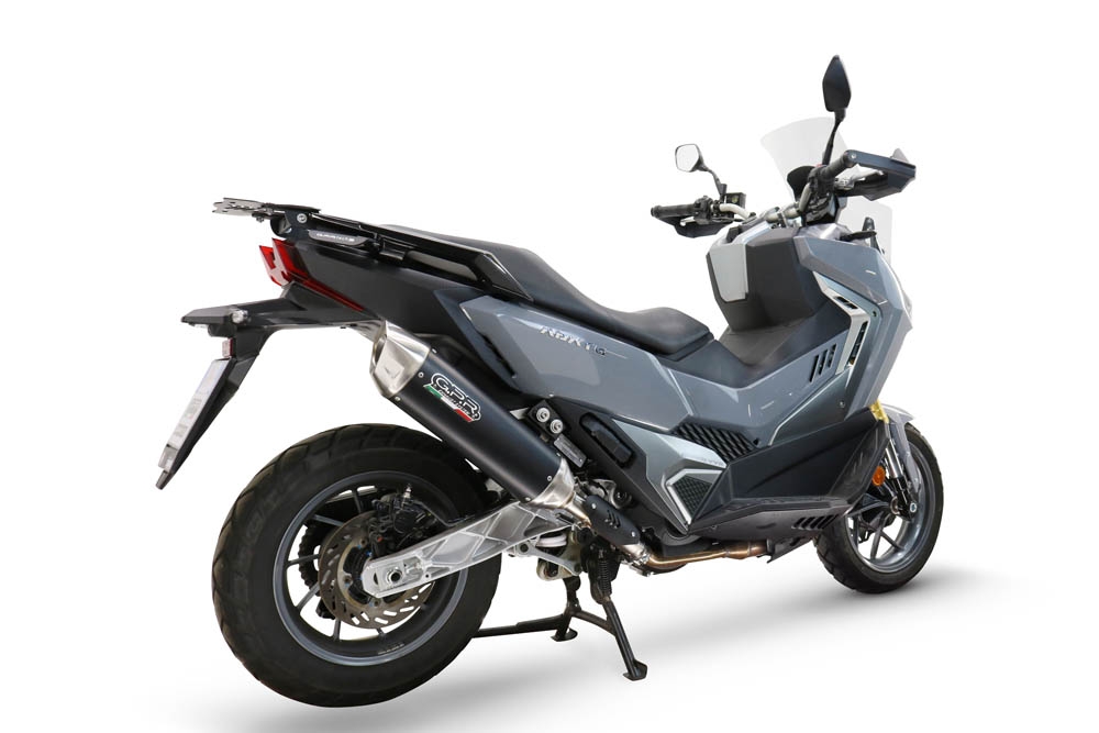 GPR exhaust compatible with  Sym ADX TG 400 2024-2026, Furore-X Scooter, Racing slip-on exhausts including link pipe and removable db killer 