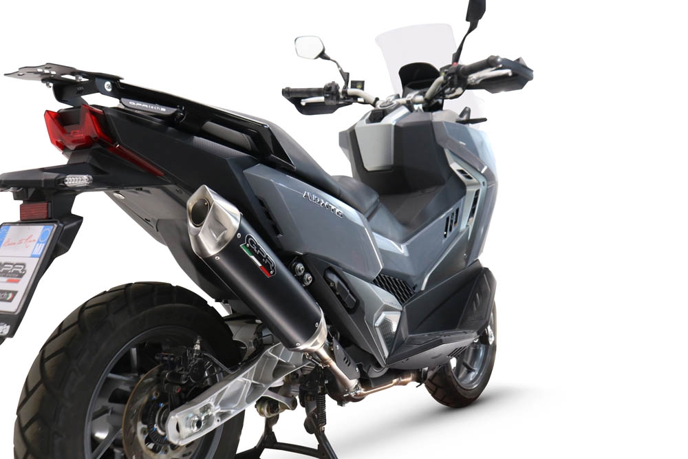 GPR exhaust compatible with  Sym ADX TG 400 2024-2026, Furore-X Scooter, Racing slip-on exhausts including link pipe and removable db killer 