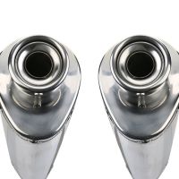 Scarico compatibile con Honda Vtr 1000 Sp-1 RC51 2000-2001, Trioval, Coppia di terminali di scarico omologati, forniti con db killer removibili e raccordi specifici