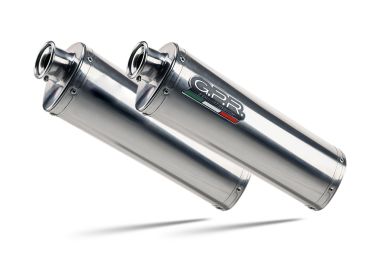 Exhaust compatible with Honda Cbr1100XX Superblackbird - X Eleven 1997-2006, Trioval, Dual Homologated legal slip-on exhaust including removable db killers, link pipes and catalysts 