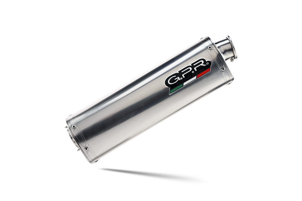Scarico compatibile con Moto Guzzi Sport 1200 4V 2006-2007, Trioval, Terminale di scarico omologato, fornito con db killer estraibile, catalizzatore e raccordo specifico