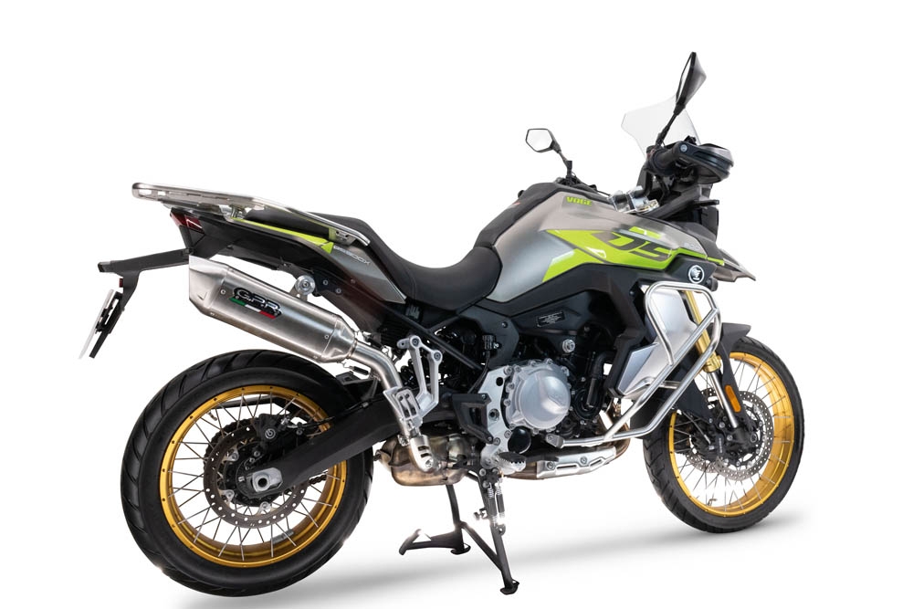 Exhaust compatible with Voge 900DSX 2024-2025, Furore-X Acciaio Inox, Homologated legal slip-on exhaust including removable db killer and link pipe 