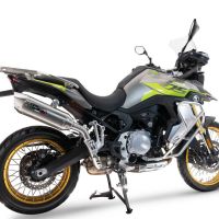Exhaust compatible with Voge 900DSX 2024-2025, Furore-X Acciaio Inox, Homologated legal slip-on exhaust including removable db killer and link pipe 