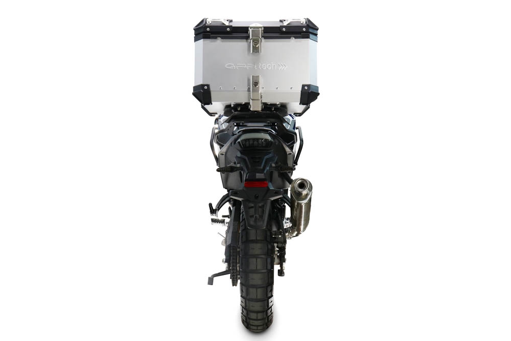 TOP CASE - BAULETTO GPR TECH COMPATIBILE CON Voge DS 800 Rally 2025/2026 GPR TECH BAULETTO TOP CASE ALPI-TECH 45 LT. COLORE ARGENTO CON PIASTRA SPECIFICA 