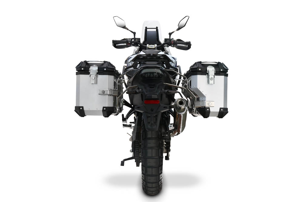 GPR TECH COMPATIBILE CON Voge DS 800 Rally 2025/2026 GPR TECH COPPIA DI VALIGIE LATERALI,COLORE ARGENTO, SERIE ALPI-TECH 38 LT. + 32 LT. CON TELAIO SERIE TECH-EVO SPECIFICO 