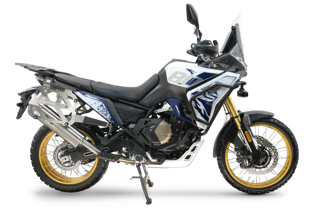 GPR TECH COMPATIBILE CON Voge DS 800 Rally 2025/2026 GPR TECH COPPIA DI VALIGIE LATERALI NERE, ALPI-TECH 38 LT. + 32 LT. CON PORTA PACCHI NERO SERIE TECH-EVO 