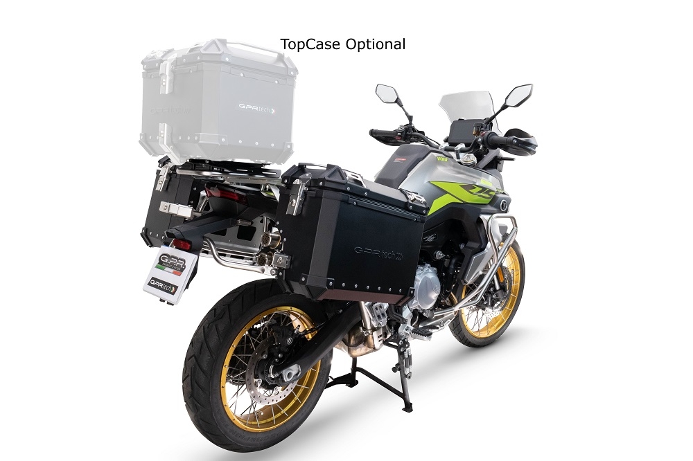 GPR TECH COMPATABILE CON Voge 900DSX 2024/2025 e5 GPR TECH COPPIA DI VALIGIE LATERAL DI COLORE ARGENTO, ALPI-TECH 38 LT. + 32 LT. CON TELAIO SPECIFICO COLORE NERO 